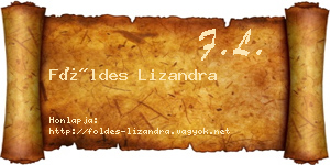 Földes Lizandra névjegykártya